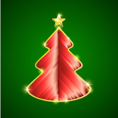 Greeting card with creative christmas tree