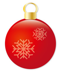 Obraz premium Weihnachtsbaumkugel mit Schneeflocke