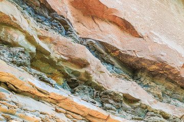 Ancient human art at Pha Taem prehistoric cliff inUbonr Ratchathani province of Thailand