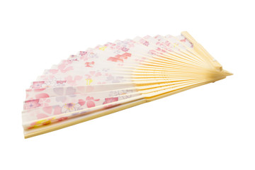 traditional japanese fan isolated white background