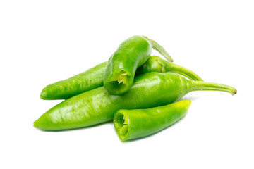 green pepper on white background