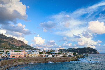 Fototapeta premium Coastal cityscape of Forio of Ischia