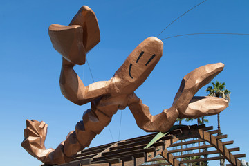 Shrimp monument in Barcelona