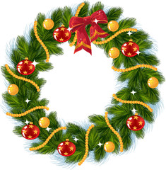 Fototapeta na wymiar Christmas decoration with red bow