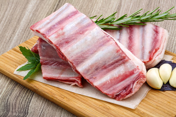 Raw lamb ribs