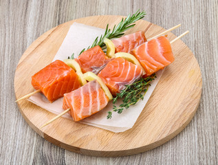 Salmon skewer