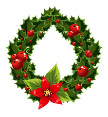 Christmas green and red embellishment with berry