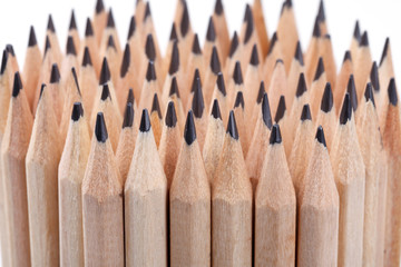 Group of sharpen and un-sharp pencils