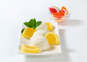 Ice cream with jelly candy