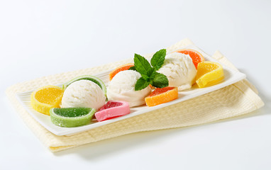 Ice cream with jelly candy