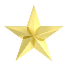 Golden star icon,isolated on white background