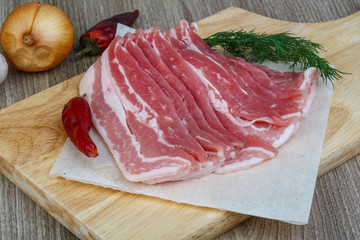 Raw bacon