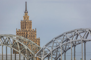 Railway Bridge and River Daugava, Riga, Latvia