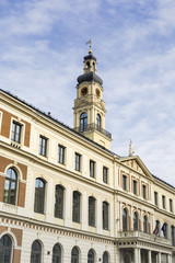 View of City hall and the main square in old city of Riga, Latvi