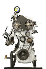 a side view of the car engine