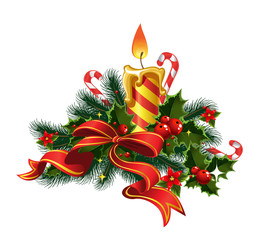 Christmas candle light. vector