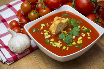 Gazpacho e ingredientes