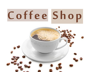 Cup of coffee isolated on white
