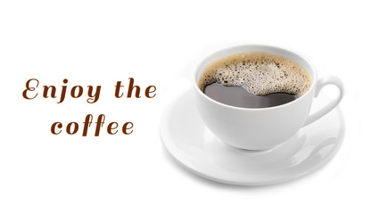 Cup of coffee isolated on white