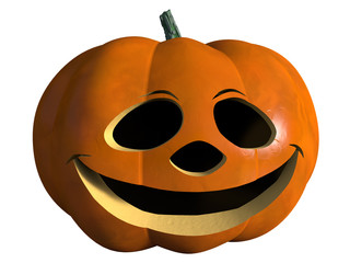 freigestellter Halloween Kürbis lachend