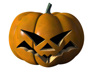 freigestellter Halloween Kürbis grimmig