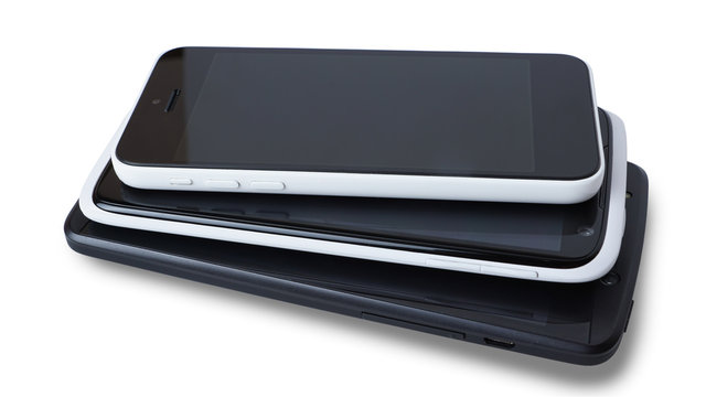 Smartphones. Three phones