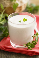 Red berries and coconut smoothie