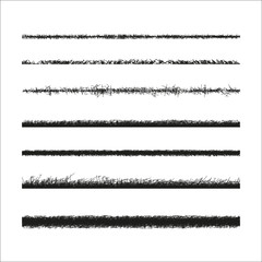 Set of grunge vector black rough strokes 
