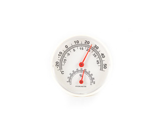 thermometer and hygrometer gage isolated on white background