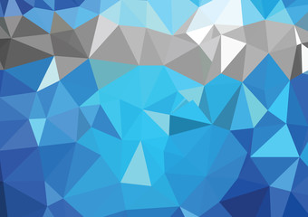 Blue White Polygonal Mosaic Background, Vector illustration, Cre