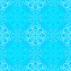 Blue Flowers Seamless Background