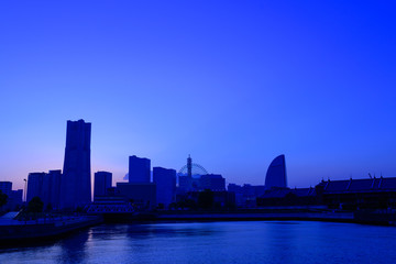 Skyscrapers at Minatomirai, Yokohama at dusk