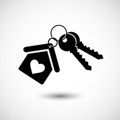 House key black icon for web real estate template. Vector