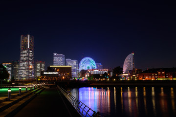 Skyscrapers at Minatomirai, Yokohama at night