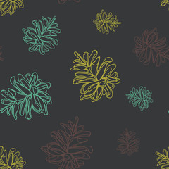 Seamless vector pattern with pine cones