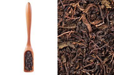 Chinese white teapot and tea cups on the wooden trivet 