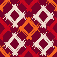Seamless pattern with hand drawn rhombus.