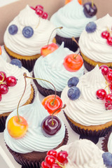 Cupcakes with fruits