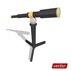 Telescope isolated on white background. Low poly style. Vector i