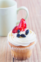 Homemade Cupcake with Fruits
