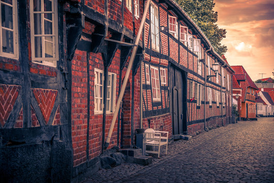 Old houses at a street