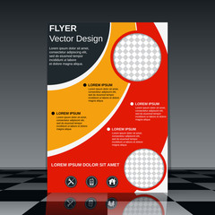 Flyer vector template. Brochure or magazine cover design.