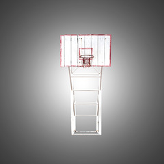 Old Basketball hoop, with clipping path.
