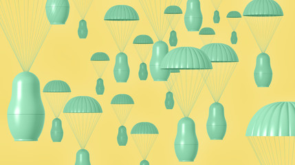 Visualization of nesting doll paratroopers