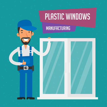 Repairman manufactures plastic windows