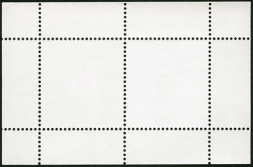 Blank postage stamp block souvenir sheet on a black background