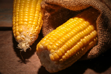 Fresh corn cereal close-up