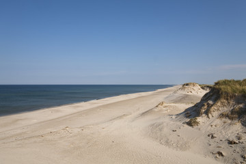 White Sands. Looking towards the town of White Sands, the name becomes obvious. The white sands of the beach gleam in the morning light.
