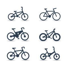 bicycle, cycling, bike, electric bike, fat-bike icons, vector illustration, eps10