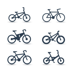 Obraz premium bicycle, cycling, bike, electric bike, fat-bike icons, vector illustration, eps10